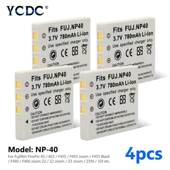1/2/4gab Premium NP-40 Litija jonu 780mAh 3,7 V Uzlādējams Digitālais Akumulatori Fuji vienobjektīva F402 F455 F460 F480