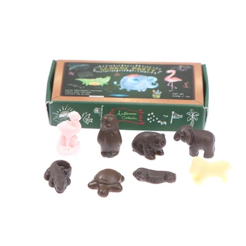 1 Iestatiet 1/6 Mēroga Gudrs Namiņš Miniatūras Mini Multfilmu Dzīvnieku Modelis Šokolādes Modelis Spēlēt Virtuvē Pārtikas Rotaļlietas