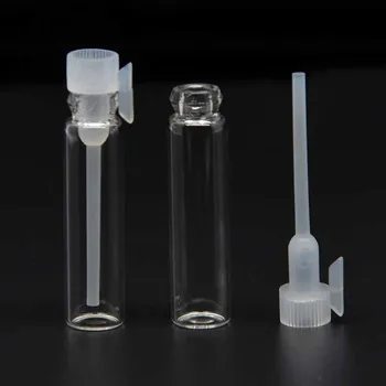 100pcs/daudz 1/2/3ml Skaidrs Tukšs Mini Stikla Smaržas Paraugu Pudelītēm Portatīvo Uzpildāmas Pudeles Laboratorijas Šķidrumu Smaržas Tests Caurule