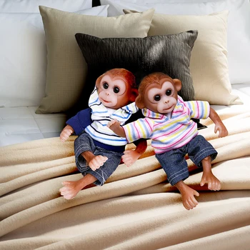 20cm Mini Monkey Bērnu Twin ir Ļoti Mīksts, Elastīgs Silikona Atdzimis Lelle Collecible Mākslas Lelle Detalizētu Roku darbs līdzinās dzīvei