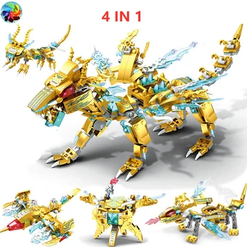 410PCS Ninja Gold Dragon Knight Modelis, Skaitļi, Celtniecības Bloki Bērnu Rotaļlietu Ķieģeļi Dāvanu Bērniem Zēni