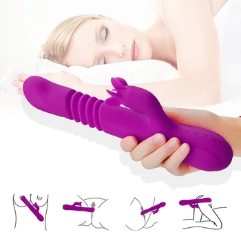 42 ℃ Apkures Maksts G-Spot Stimulācija Rotaļlietas Teleskopiskie Vibrators Sievietēm Seksa Mašīna Rotējošu Klitora Massager Seksa Veikals