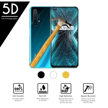 5D viedtālrunis pilnībā rūdīta stikla Aizsargs Realme X3 SuperZoom (4G) 6.6