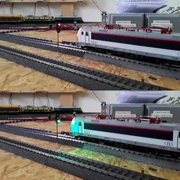 5gab mēroga Arhitektūras Mini Vieglo Metālu Satiksmes signāllampiņa Mērogots Modelis LED Vilcienu Dzelzceļa Miniatūras Dzelzceļa Signālus