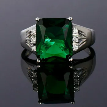 925 Sudraba Gredzens Princese Samazināt Emerald Dārgakmeņiem Kāzu Gredzeni Iesaistīšanās Smalkas Rotaslietas