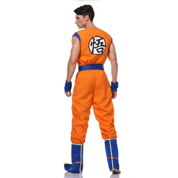 Anime Cosplay Son Goku Kostīms Pieaugušajiem Vīriešiem Zēns Uzstādīt Halloween Puse Apģērbs Lomu Saģērbt Apelsīnu Top Bikses Zilā Josta Uzvalks