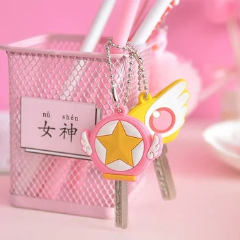 Anime Sailor Moon Keychain Kawaii Gudrs Silikona Atslēgu Aizsargs Luna Kaķis Attēls Rotaļlietas Atslēgu Piekariņi Auto Soma Keyring Dāvanu Sieviešu Rotaslietas