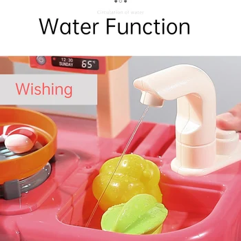 Ar Ūdens Funkcija Ūdens Krānu, Liela Izmēra Virtuves Plastmasas Izlikties, Spēlēt Rotaļlietas Bērniem, Virtuve, Ēdienu Gatavošanas Rotaļlieta Dāvana Bērniem Rotaļlietas Lelle Pārtikas