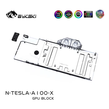 Bykski GPU Ūdens Bloks NVIDIA TESLA A100 40GB videokarte / Full Cover/ūdens dzesēšanas /Vara Radiatoru N-TESLA-A100-X