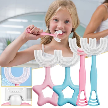 Bērnu U-formas Suka 360° Rūpīgu Tīrīšanu Bērnu Mīkstas Zīdaiņiem Zobu Zobus Tīru Suku Bērnu Mutes Veselības Aprūpē Bērns