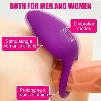 Dzimumlocekļa Gredzens Vibrējošu Klitora Stimulators G Spot Seksa Rotaļlietas Pāris Vibro Kavēšanās Laizīt Maksts Orgasma Atslēga naudas Sodu Piedurknēm Vibrators