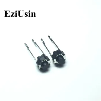 EziUsin 6*6*5 Apaļā Mikro Slēdzis Interrupteur Melnās Garās Kājas 2 Pin Vidū PCB Tastatūras Apgaismojuma Mini Touch Pogu, Taustiņus