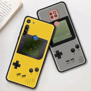 Game Boy spēles Box Telefonu Gadījumā, par Motorola Moto G8 G9 Plus Spēlēt Vienu Kodolsintēzes+ Edge G Stylus Jauda E6s E Vāciņš Melns Apvalks