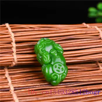 Green Jade Pixiu Kulons, Kaklarota, Ķīnas Dabas Cirsts Puses Amuletu Dāvanas Modes Šarmu Vīriešu Rotaslietas Jadeite Sievietēm