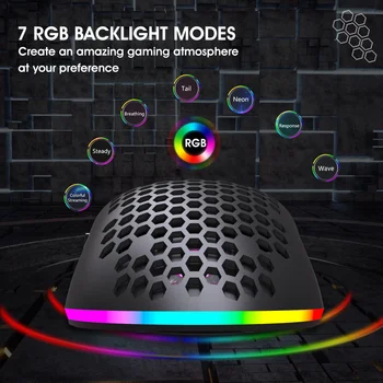 HXSJ Jaunu Caurumu Siltuma Izkliedi Gaismas 2.4 G Bezvadu Peles Uzlādējams 3600DPI Regulējams RGB Apgaismojums Notebook PC