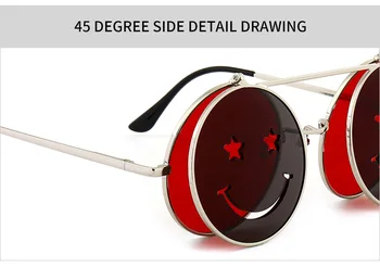 JackJad 2018 Modes Metāla Kārtas SteamPunk Stila Saulesbrilles Smaidu Sejā Vintage Atvāžamais Uzsist Uz Augšu, Saules Brilles Oculos De Sol 27050