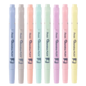 Japānā, Pentel SLW11P Uzstādīt Macaron 8 Krāsas Double-zib Marķieri, Pildspalvas Marķieri, Pildspalvas Soft-tip Pildspalvu Skolas Piederumi