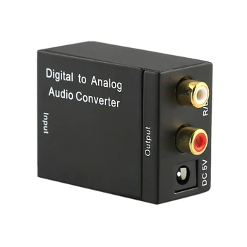 JAUNĀ Digitālā uz Analogo Audio Converter Digitālā Optiskā CoaxCoaxialToslink, lai Analog RCA L/R Audio Converter Adapteris Pastiprinātājs