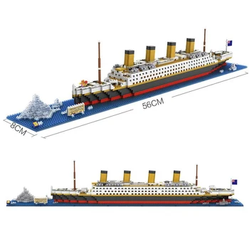 Karstā Titānika Kuģa 1860PCS Celtniecības Bloki Rotaļlietas, kas Nav Titānika Laivu 3D Modeli, Izglītības Dāvanu Rotaļlieta Bērniem, Par Loz