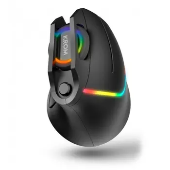 Krom Kaox Raton Spēļu USB 6400dpi Vertikāli - 7 pogas, RGB gaismas efekti-ar labo roku izmantošanu-melna Krāsa P/N: NXKROMKAO