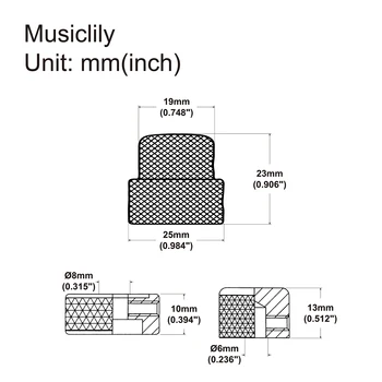 Musiclily Pro Universal Metāla Dual Koncentrisks Kaudzē Vadības Rokturi, Elektrisko Ģitāru un Basu, Zelta (Komplekts 2)