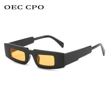 OEC CPO Modes Punk Laukumā Saulesbrilles Sieviešu Vintage Mazu Taisnstūra Rāmi, Saules Brilles Dāmas Retro Toņos UV400 Ieplests O1264
