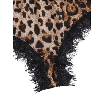 Pieaugušajiem Nesen Sexy Apakšveļa Leopards Drukāt V-veida Kakla Spageti Siksnas Bodysuit Naktsveļu Sexy Teddies Eksotisko Komplekti, Sieviešu Veļa