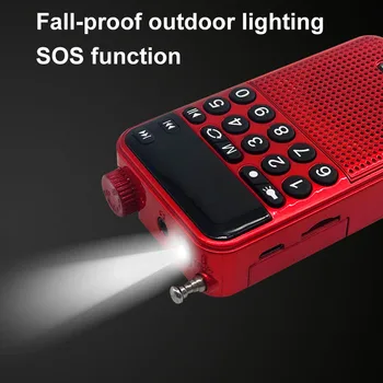Portatīvo Kabatas Radio Mini Bluetooth 5.0 Skaļruni Stereo Mūzikas Atskaņotājs ar Lukturīti Atbalsta Ierakstīšanu U Diska TF Kartes Austiņas