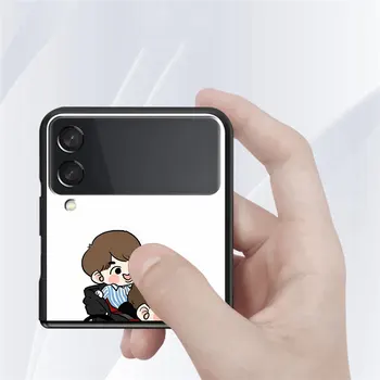 Reizes Case for Samsung Galaxy Z Flip 3 Cietā Silikona Pc Tālruņa Vāciņu Luksusa Būtiska Triecienizturīgs Coque Karstā KPOP Koreja