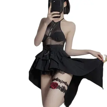 Sexy Gothic Lolita Cosplay Kostīmi Japāņu Anime Dēmons Tumši Raksturs, Apģērbs Saskan Svārki Sieviešu Apakšveļa Sleepwear