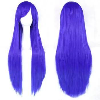 Soowee 24 Krāsas 32 Collu Garu Taisnu Sieviešu Parūka Karstumizturīgs Violeta Pelēka Cosplay Parūkas Sintētiskās Hairpiece