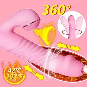 Thrusting Dildo G Spot Vibrators Seksa Rotaļlietas Sievietēm Licking Sūcējs Masturbators Klitora Stimulators Fidget Rotaļlietas Pieaugušajiem 18+