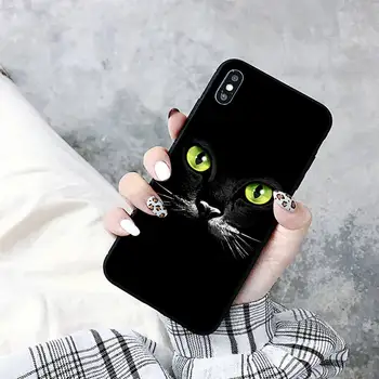 TOPLBPCS Gudrs Melnais Kaķis, Tālrunis Lietā par iPhone 11 12 13 mini pro XS MAX 8 7 6 6S Plus X 5S SE 2020. GADAM XR gadījumā