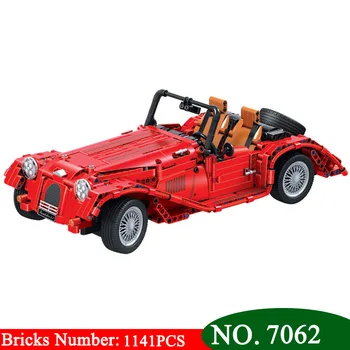 Uzvarētājs 7062 1141PCS sarkans kabriolets auto celtniecības bloki DIY Izglītības ķieģeļi rotaļlietas bērniem Ziemassvētku Dāvanu