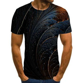 Vasarā Jaunu Vīriešu Ikdienas Īsām piedurknēm Modes 3D Apaļu Kakla Ielas T-krekls
