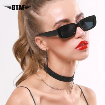 Vintage Nelielu Kvadrātveida Dāmas Saulesbrilles Modes Dizainere Retro Saulesbrilles, Taisnstūra formas Saulesbrilles CandyColored Brilles UV400 Rāmis