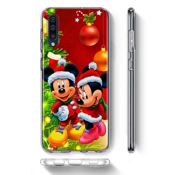 Ziemassvētku Mickey Minnie Samsung Galaxy A30 S A40 S A2 A20E A20 S A10S A10 E A90 A80 A70 S A60 A50S Pārredzamu Telefonu Gadījumā