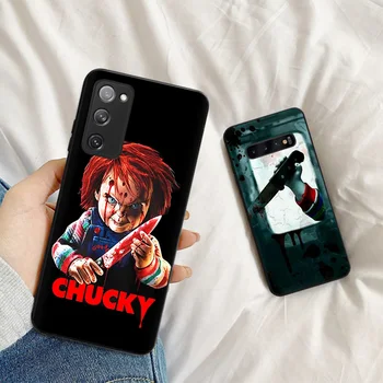 Šausmas Bērnu Chucky Mīksto TPU Tālrunis Case For Samsung Galaxy S21 Plus S20 FE S10 5G S9 Plus Piezīme 20 10 Lite 9 8 Melna Korpusa Vāka