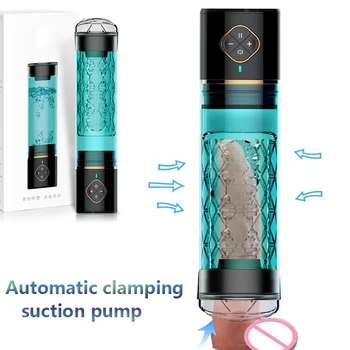 Ūdens vanna dzimumlocekļa paplašināšanās vakuuma sūknis vīrieša elektriskā masturbator dzimumlocekļa kavēšanās mācību krūzīti ar spa seksa mašīna rotaļlieta vīriešiem 18